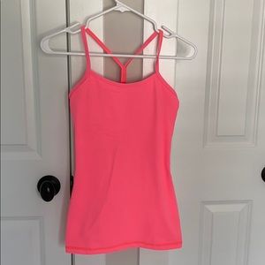 Lululemon coral tank with built-in bra.